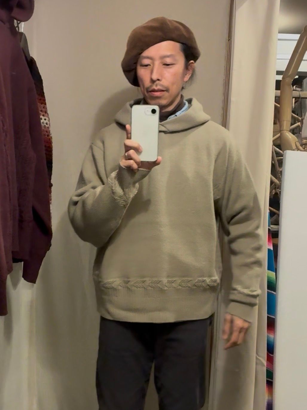 ACTUALLY PARKA / ニットパーカー / グレージュ / ナスングワム