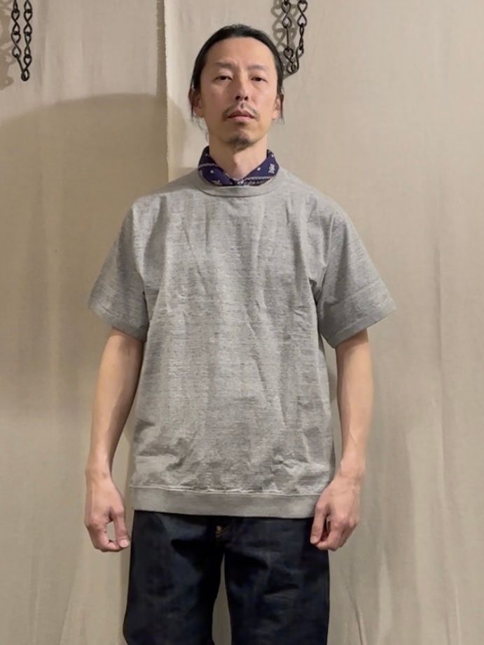 WHITESVILLE / ホワイツビル 14/- HALF SLEEVE RIB T-SHIRT / 半袖リブTシャツ / WV79147 ヘザーグレー(113)