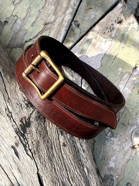 レザーギャリソンベルト ナロー / キャメル / ヴァスコ