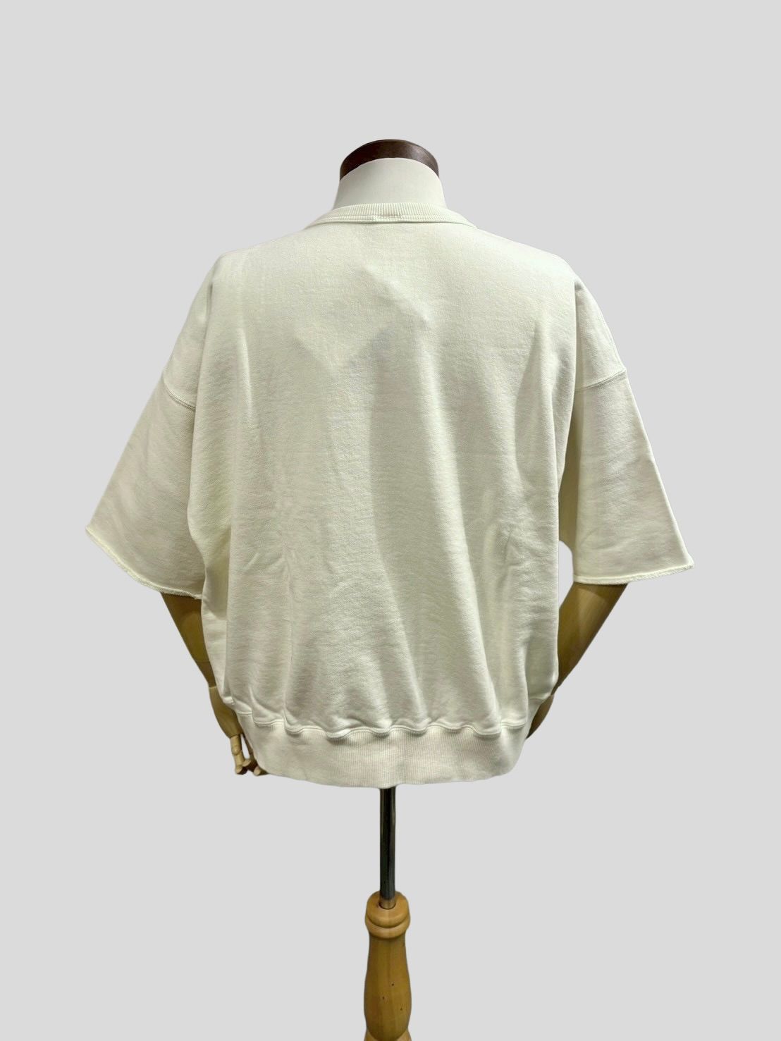 LW Half Zip Chop Sleeve / ハーフジップ 半袖スウェット / ホワイト / ユニゾンスペシャル