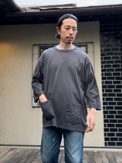 NEEDLE CUTSEW / ニードルカットソー / チャコール