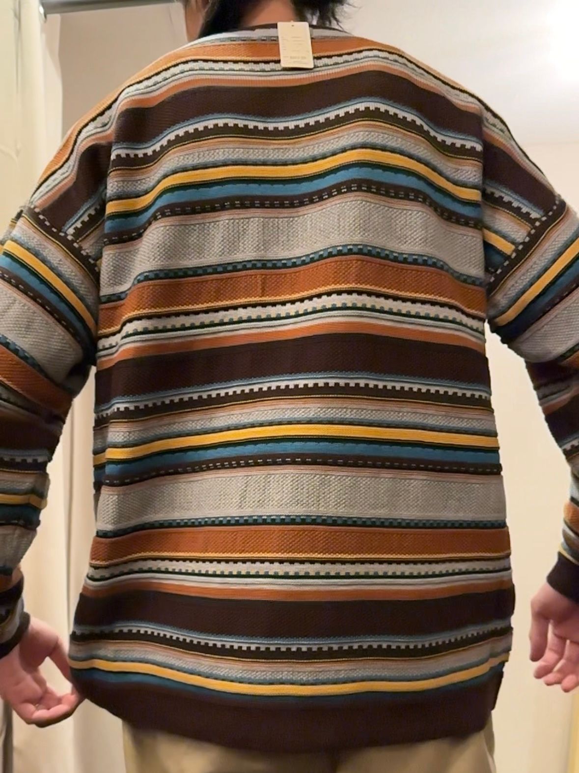 90's BORDER KNIT / グレー( ブラウン系 )