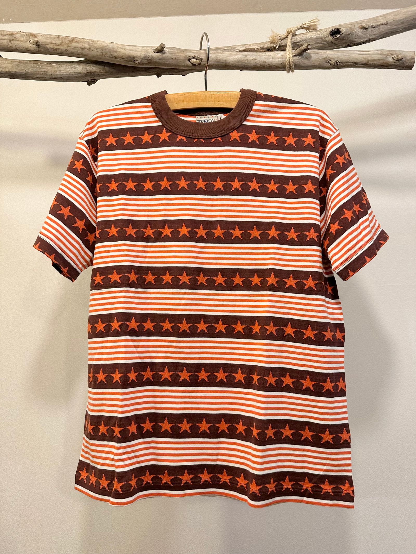 SC77705 / スターモチーフジャガード 半袖Tシャツ / ブラウン