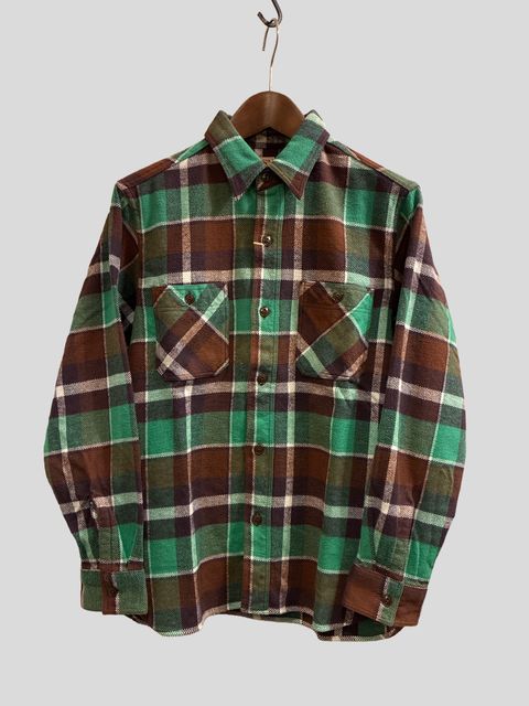 ヘビーツイルチェックワークシャツ/HEAVY TWILL CHECK WORK SHIRT / ヘビーネルワークシャツ / ネルシャツ / SC28233 / グリーン(145)