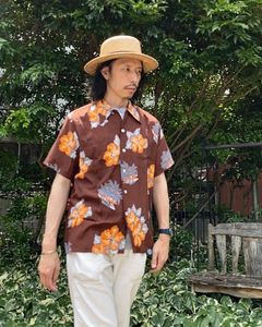SPECIAL EDITION “TROPICAL VIEW” / 半袖レーヨンシャツ / アロハシャツ / ハワイアン / スペシャル / ヤシの木 / ハイビスカス / ブラウン