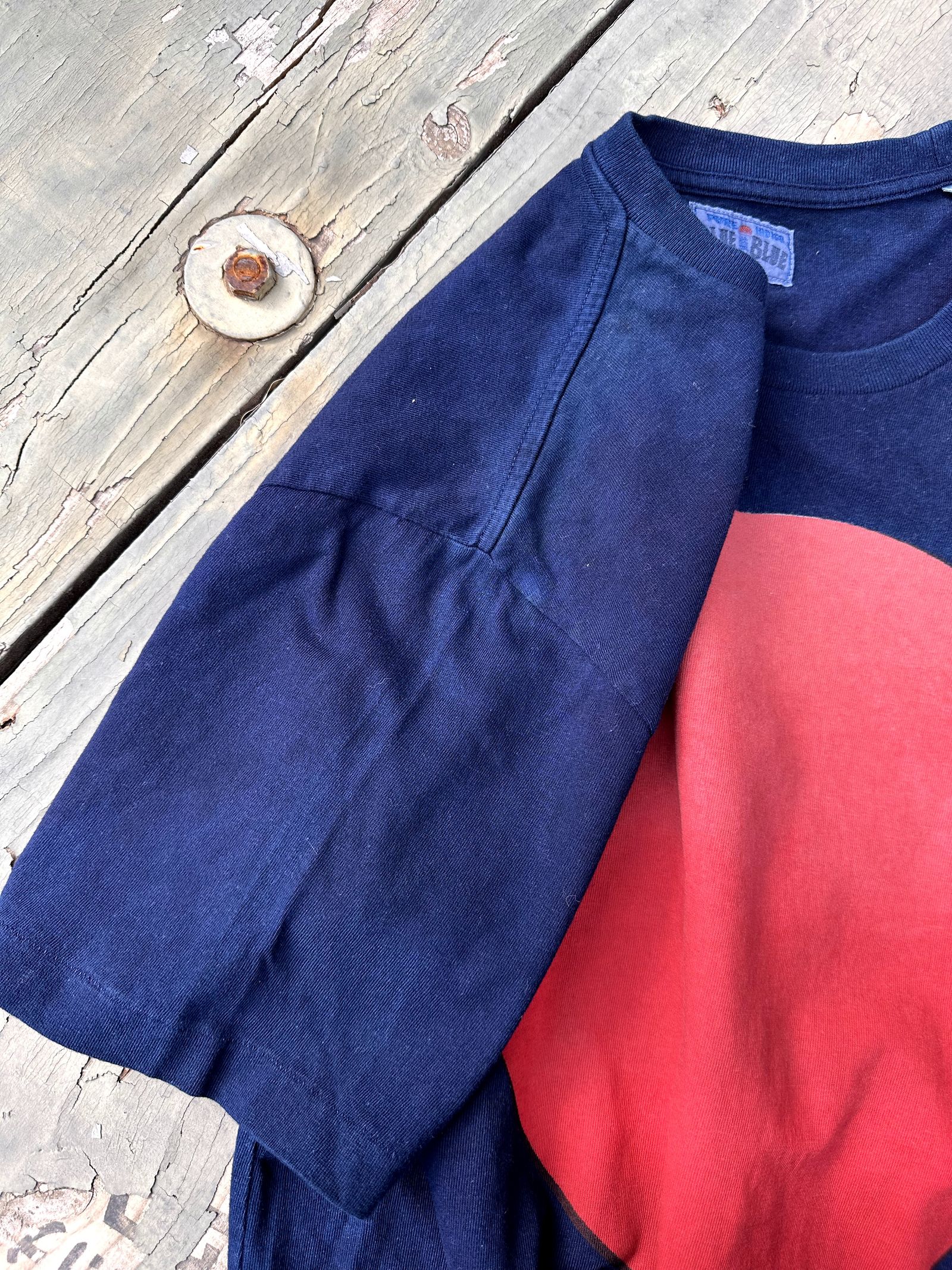 "訳あり"BLUE BLUE JAPAN インディゴオオマルグラデーションTシャツ