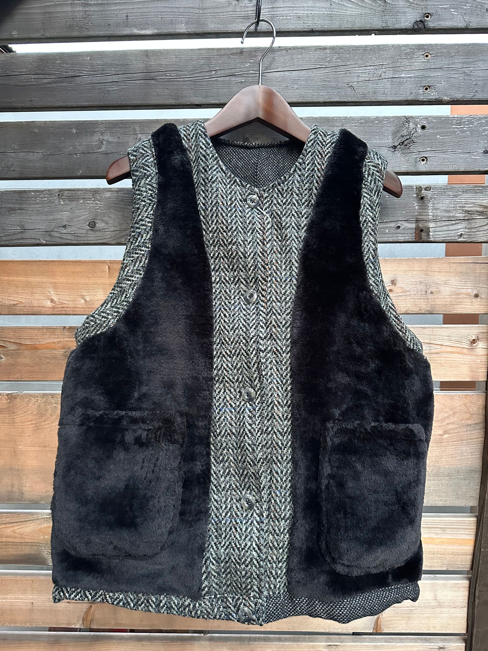 ARTISAN VEST / アルチザンベスト / リバーシブル / ツイード / ブラックM