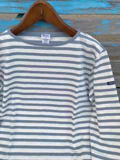 HDCS BOATNECK BORDER BASQUE SHIRT / ボートネックボーダーバスクシャツ / WHITE × LT BLUE
