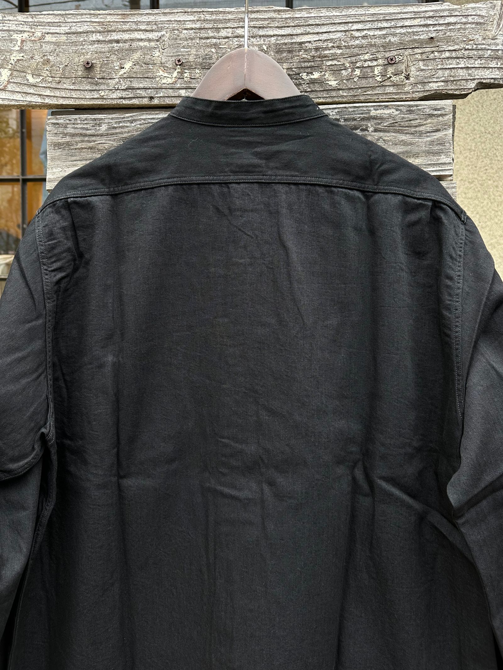 F3470 / DENIM BAND COLLAR SHIRT / デニムバンドカラーシャツ / ブラック