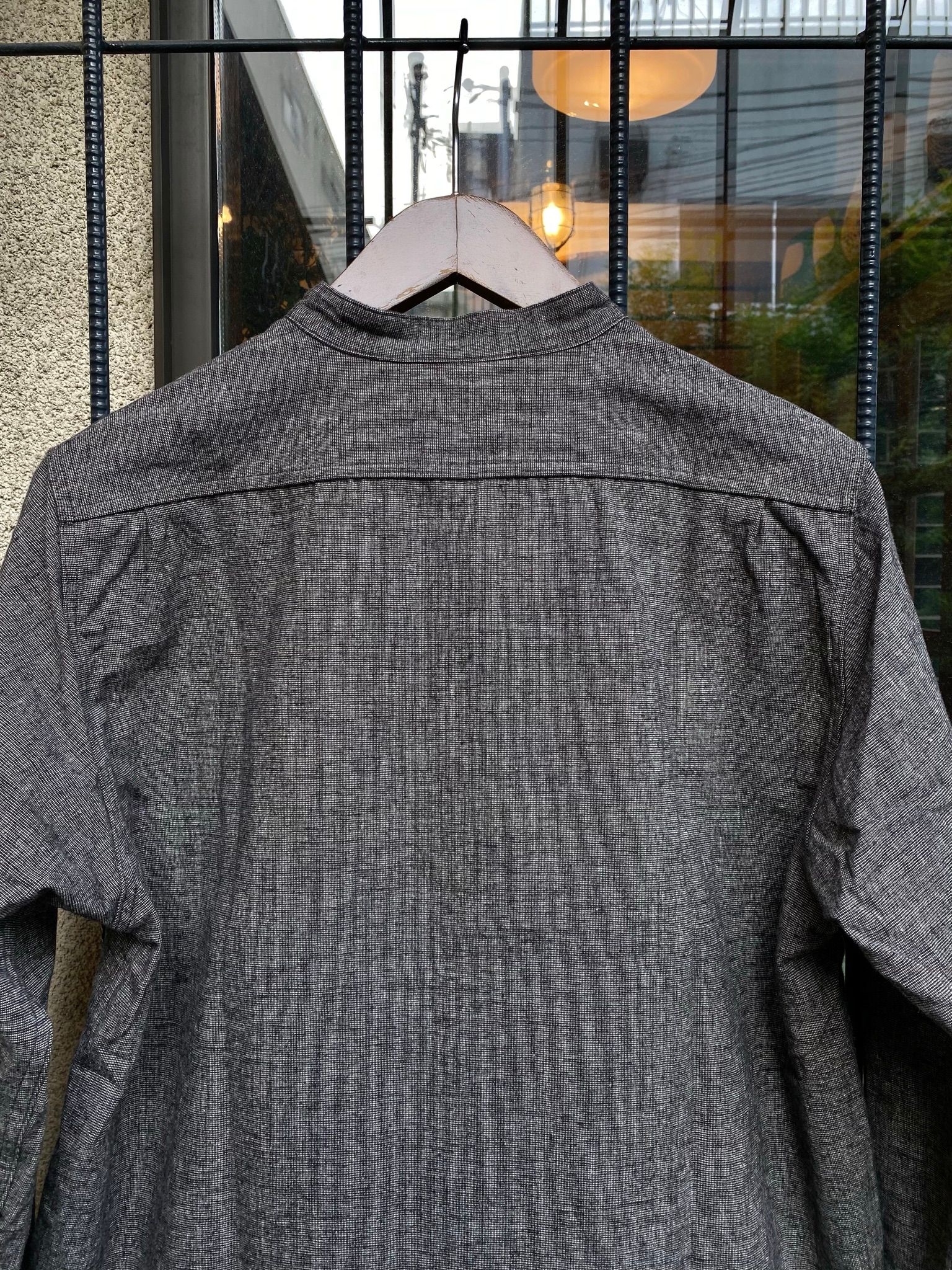 F3471 / C/L TWEED BAND COLLAR SHIRT / CLツイードバンドカラーシャツ / ブラック