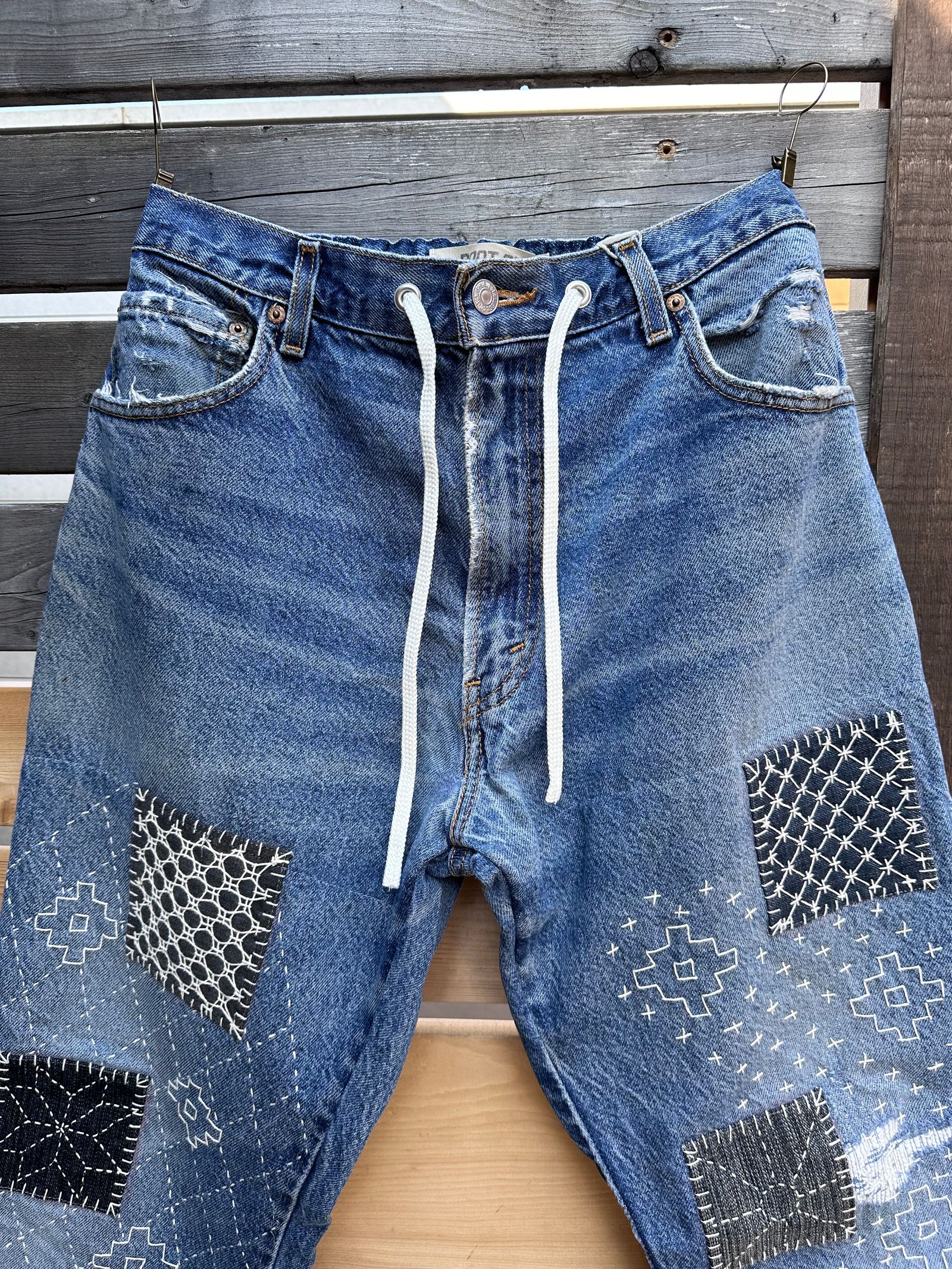 SASHIKO EASY DENIM PANTS / サシコイージーデニムパンツ  BLUE / L