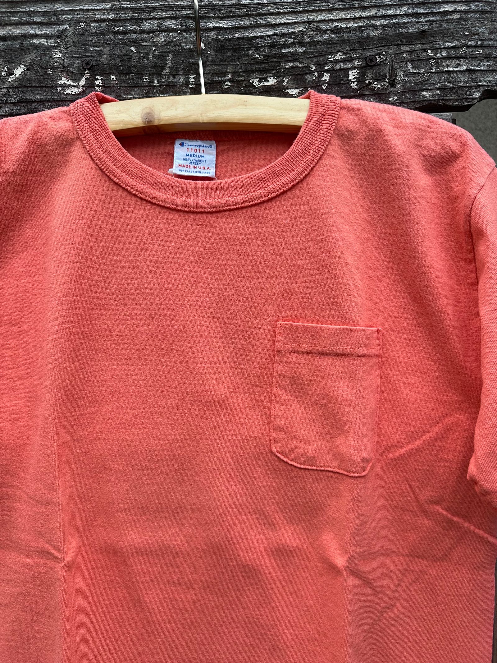 T1011 / ティーテンイレブン / ショートスリーブポケットTシャツ / MADE IN USA / ローズ / デッドストック