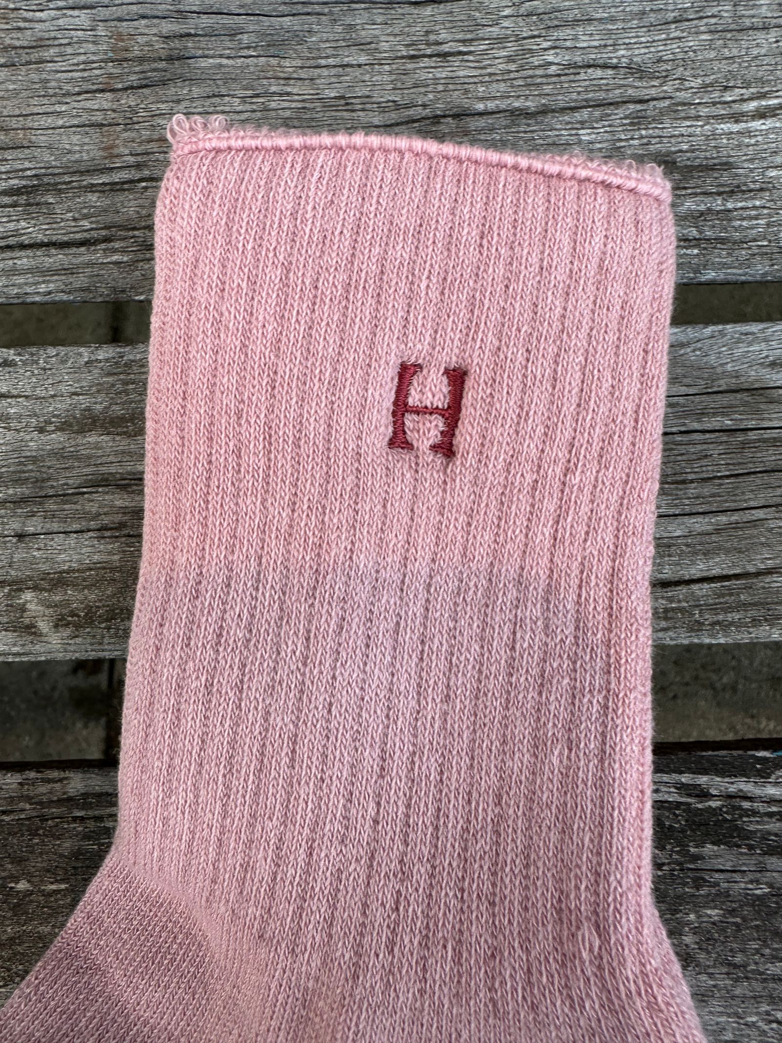 Hエンブロイダリー パイルショート ソックス / H刺繍 / 靴下 / BRT PINK / ピンク