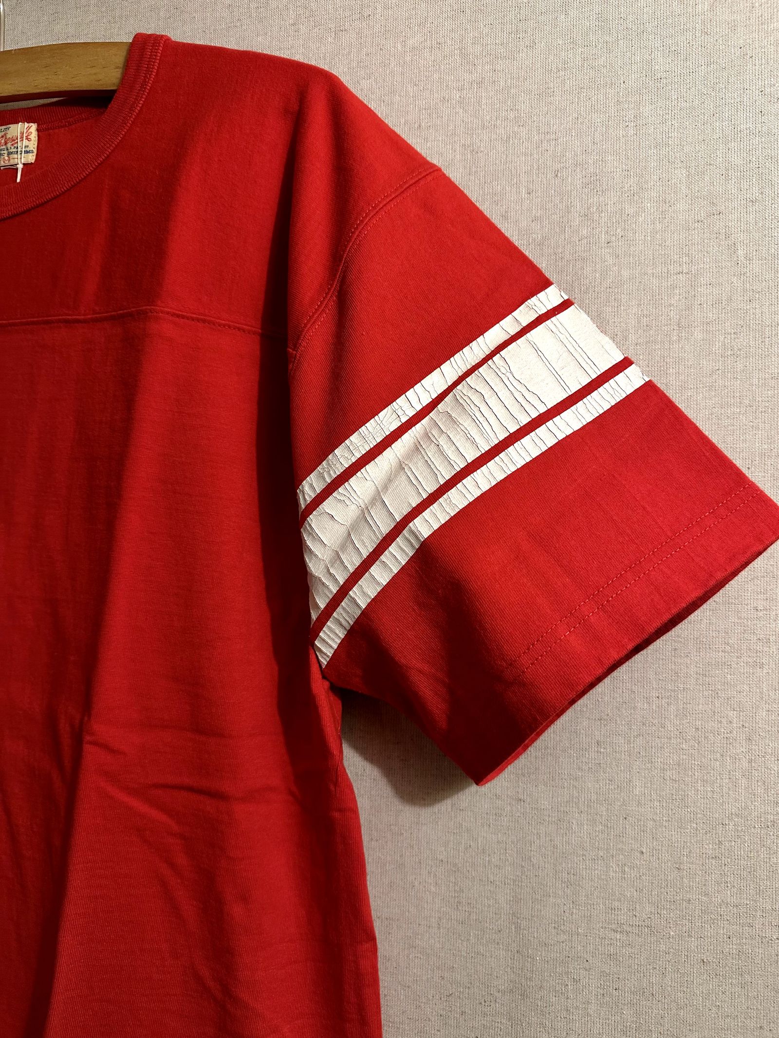 WHITESVILLE / ホワイツビル 14/- HALF SLEEVE FOOTBALL T-SHIRT / 半袖フットボールTシャツ / WV79145 レッド(165)