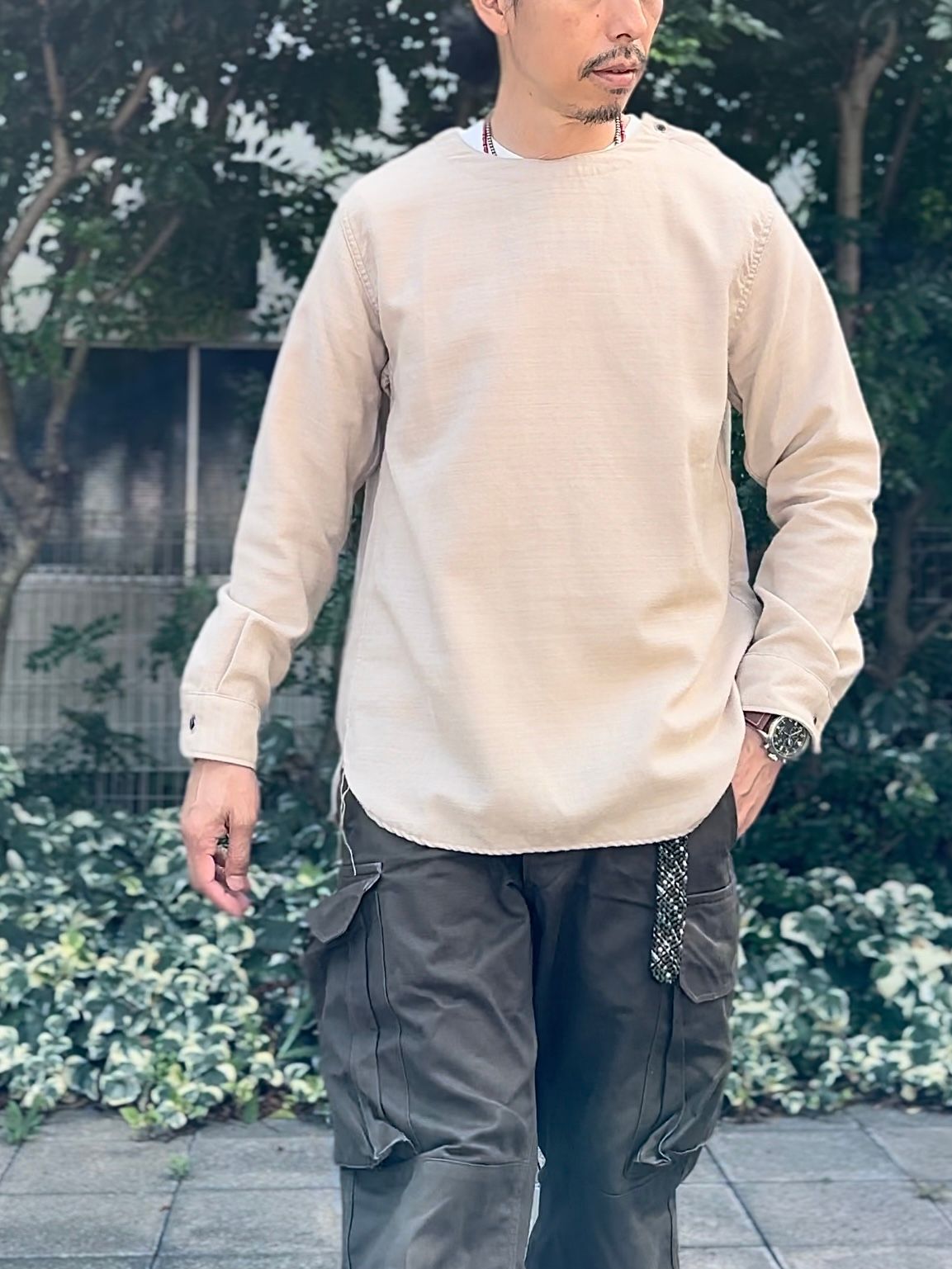 F3483 / C/W SLEEPING SHIRT / コットンウールスリーピングシャツ  / アイボリー