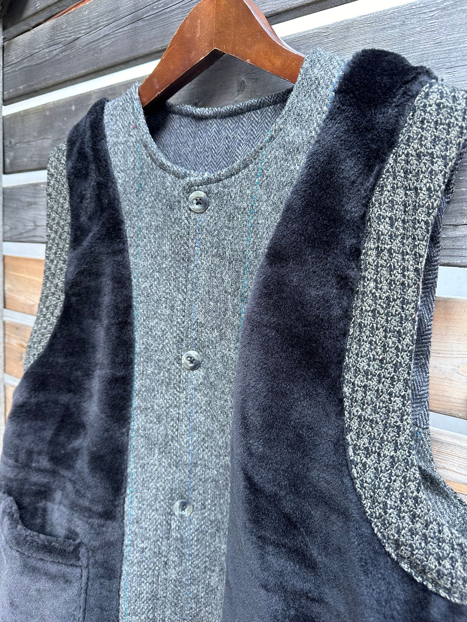 ARTISAN VEST / アルチザンベスト / リバーシブル / ツイード / ブラックL