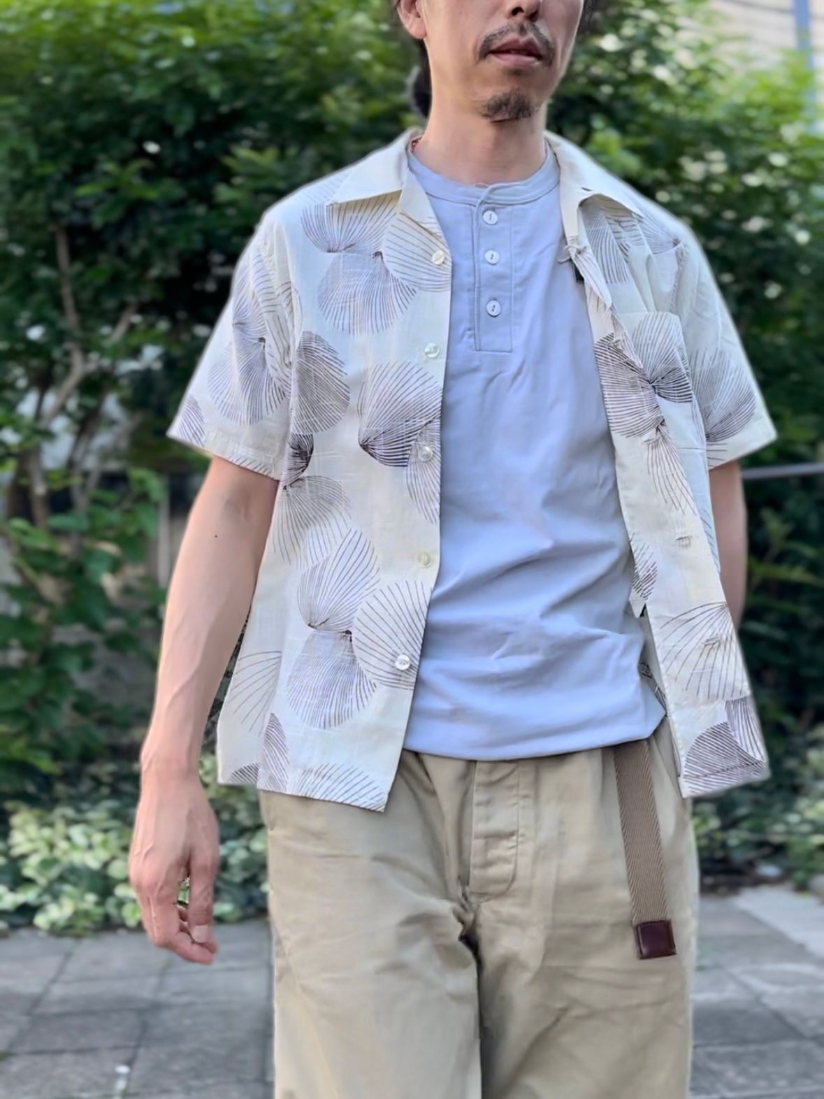 ALOHA SHIRT / “DUKE’S SHELL” / コットンリネン / 半袖オープンシャツ / 貝殻 / シェル柄 / アロハシャツ / ハワイアン / DK39094 / オフホワイト(105)