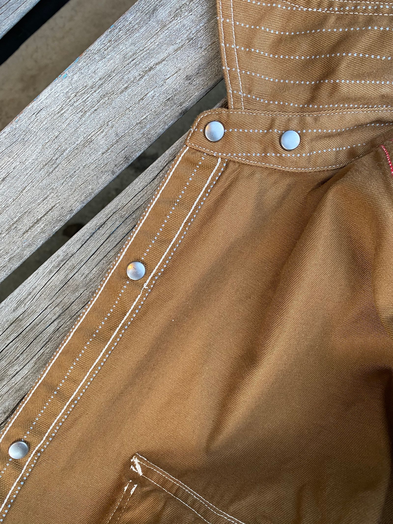 SC28516 / FICTION ROMANCE 8.5oz. BROWN WABASH STRIPE WORK SHIRT / ブラウンウォバッシュ ストライプワークシャツ