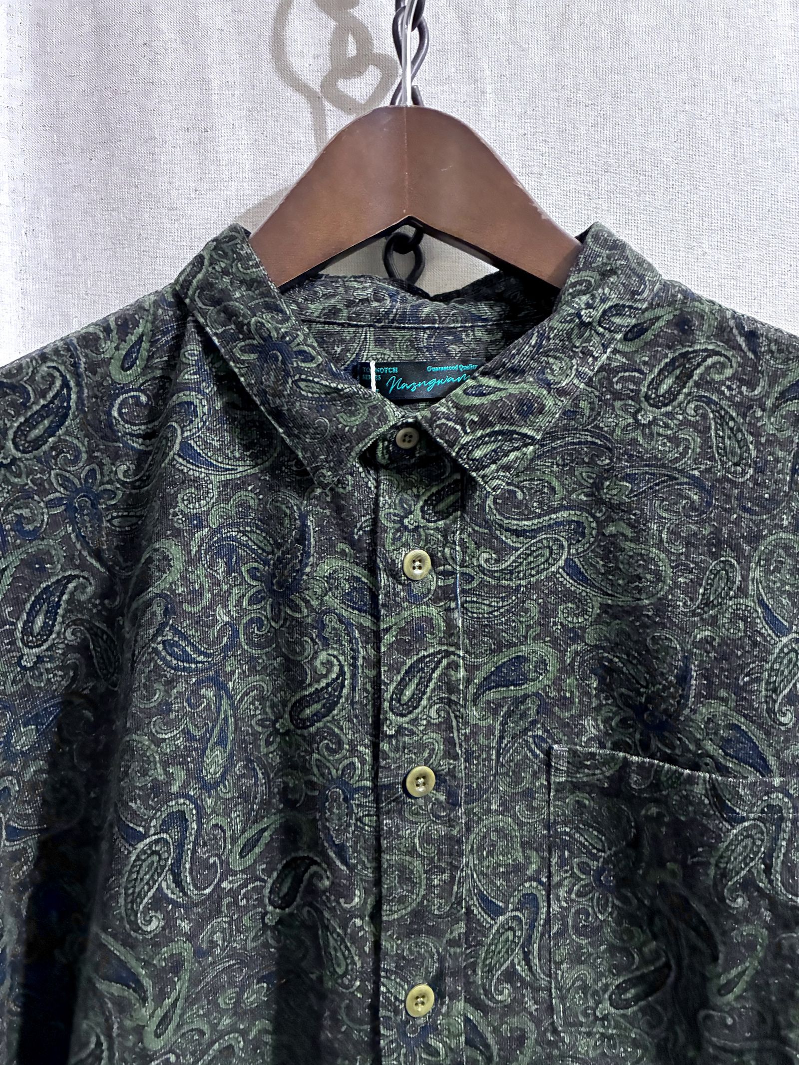 RAGE SHIRTS / ペイズリーコーデュロイワイドシャツ / ブラウン(グレー系)