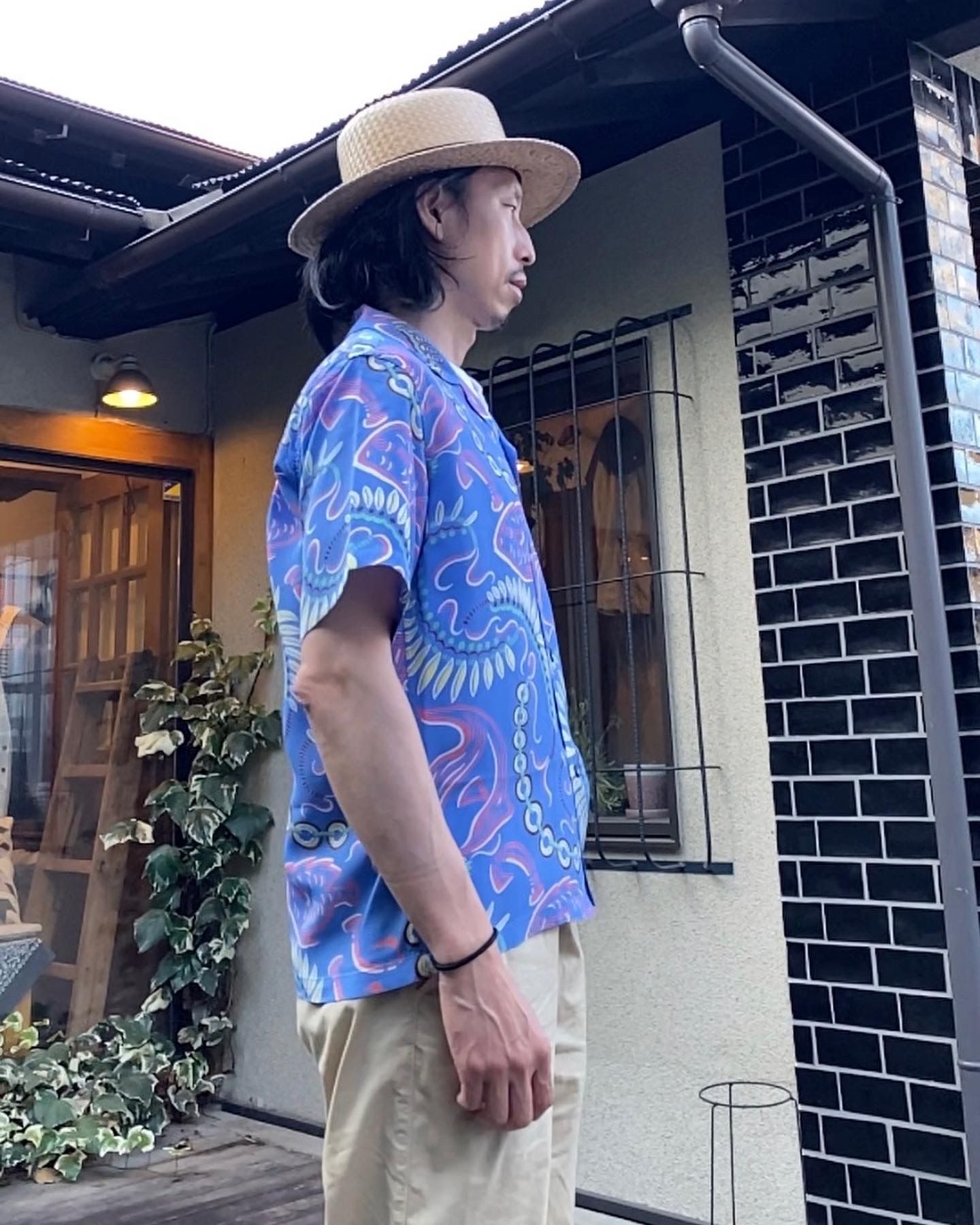 PARADISE PICTOGRAPH /半袖レーヨンシャツ / アロハシャツ / ハワイアン / SS38811 / ブルー(125)