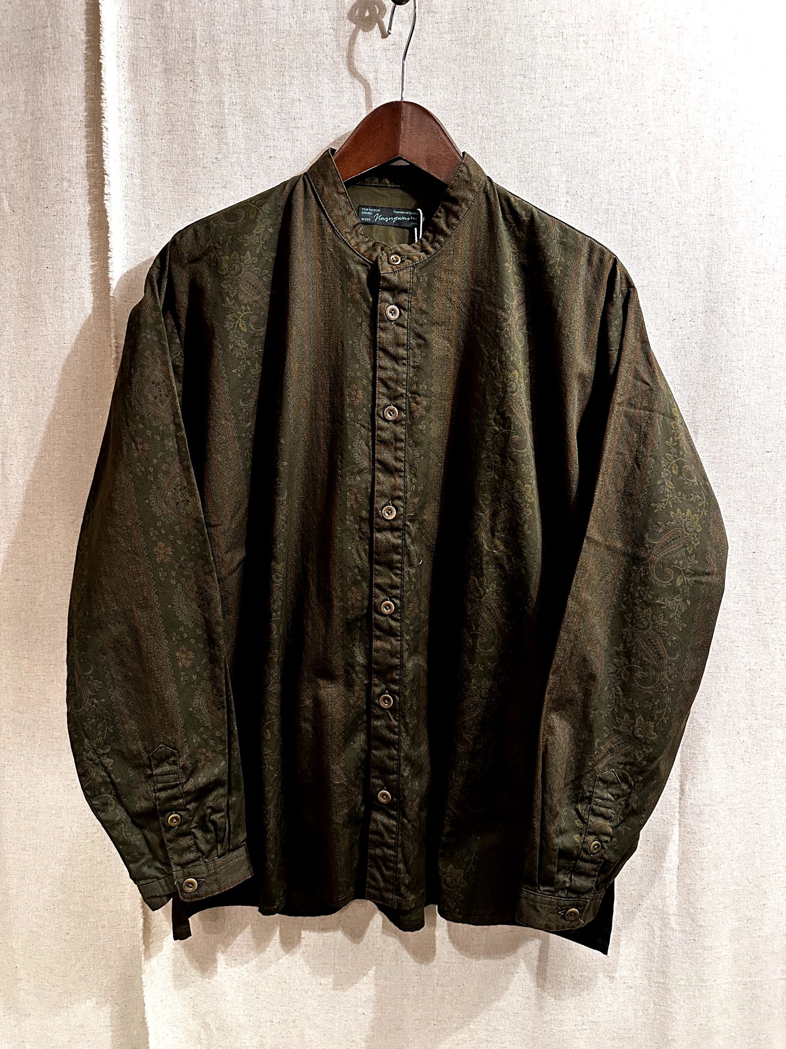 ナスングワム / ARTISAN SHIRT JACKET / バンドカラーシャツ / オリーブ
