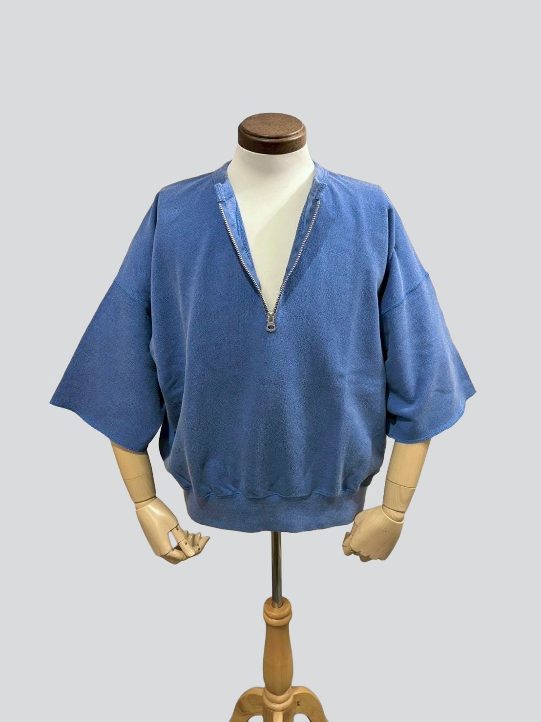 LW Half Zip Chop Sleeve / ハーフジップ 半袖スウェット / ブルー / ユニゾンスペシャル