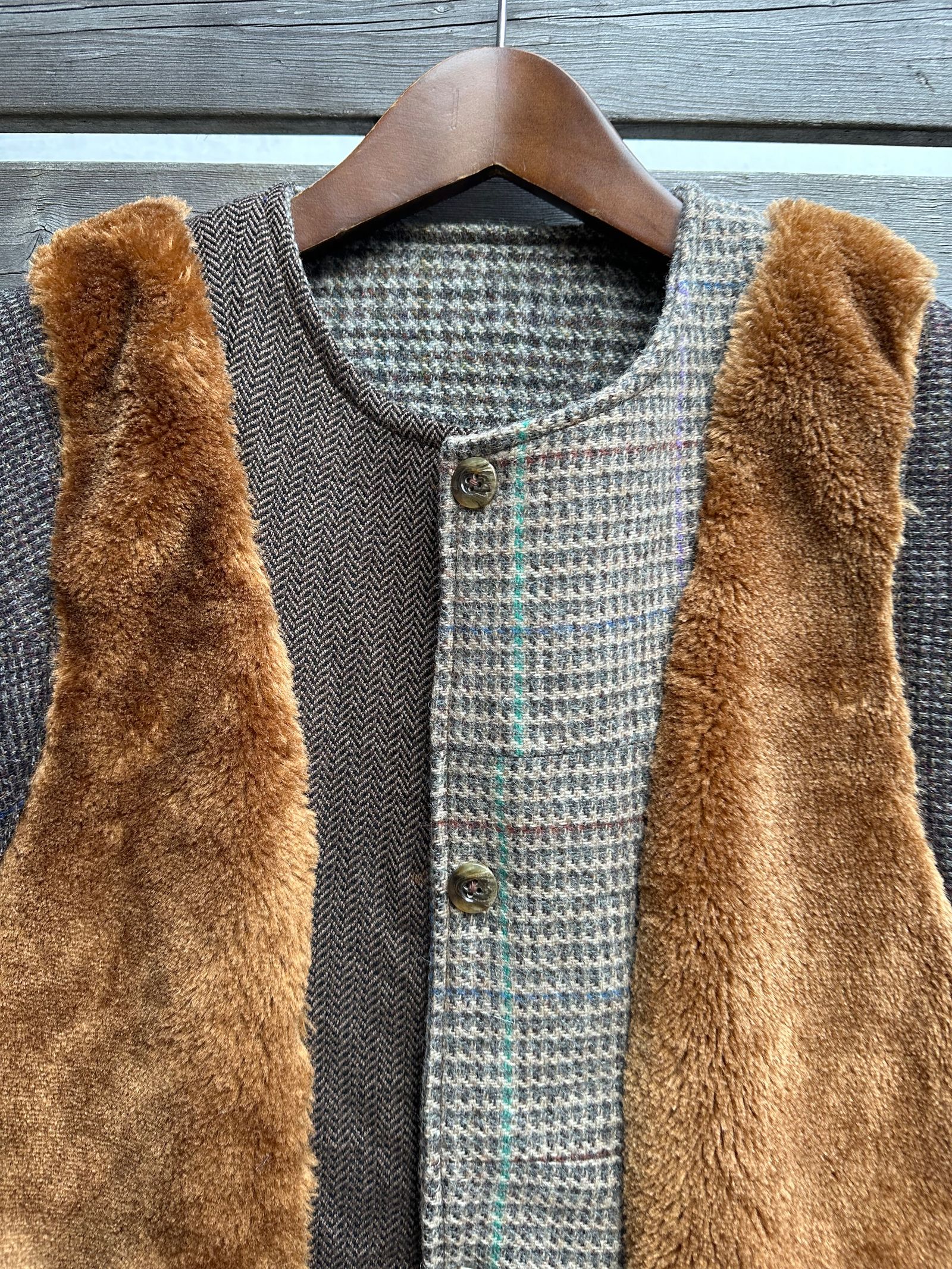 ARTISAN VEST / アルチザンベスト / リバーシブル / ツイード / ブラウンL