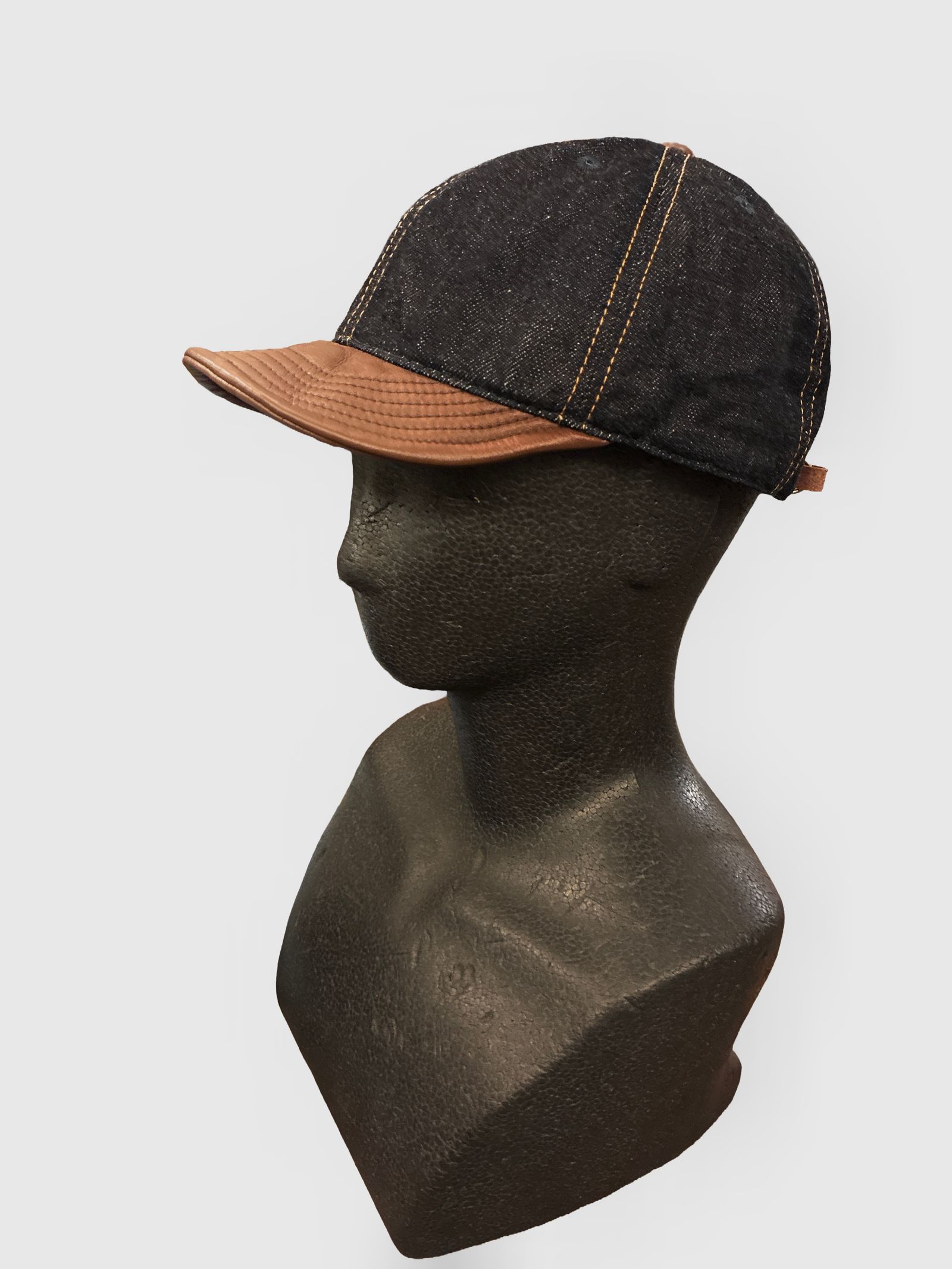 ハイアー / セルビッジデニム×レザーブリム キャップ / SELVEDGE DENIM × LEATHER BRIM