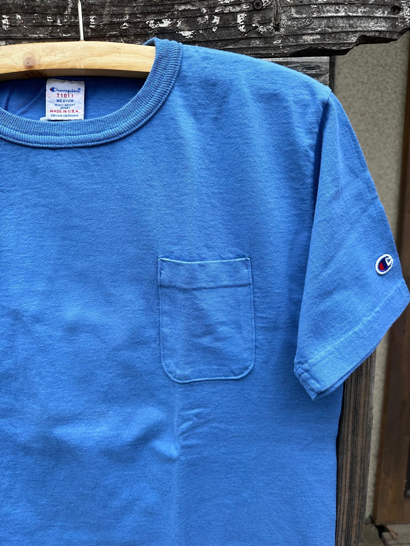 T1011 / ティーテンイレブン / ショートスリーブポケットTシャツ / MADE IN USA / ブルーグレー / デッドストック
