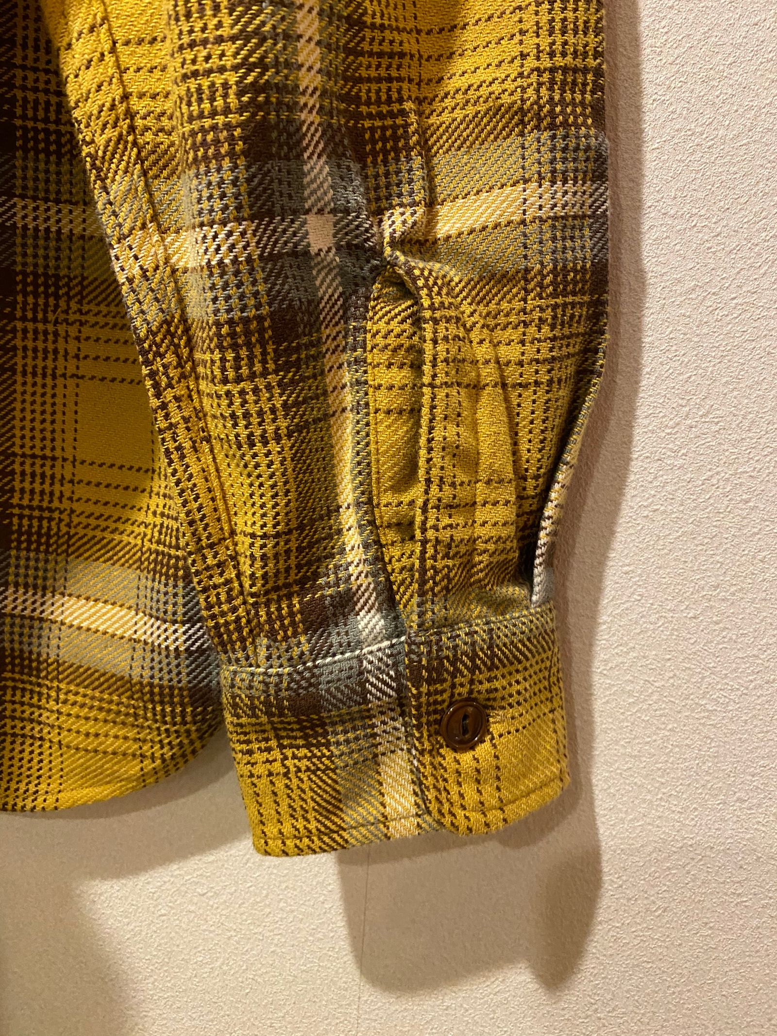 SC28957 / TWILL CHECK WORK SHIRT / ヘビーネルワークシャツ / ネルシャツ / チェックシャツ / YELLOW (155)