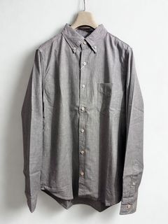 F3384 シャンブレーボタンダウンシャツ / グレー