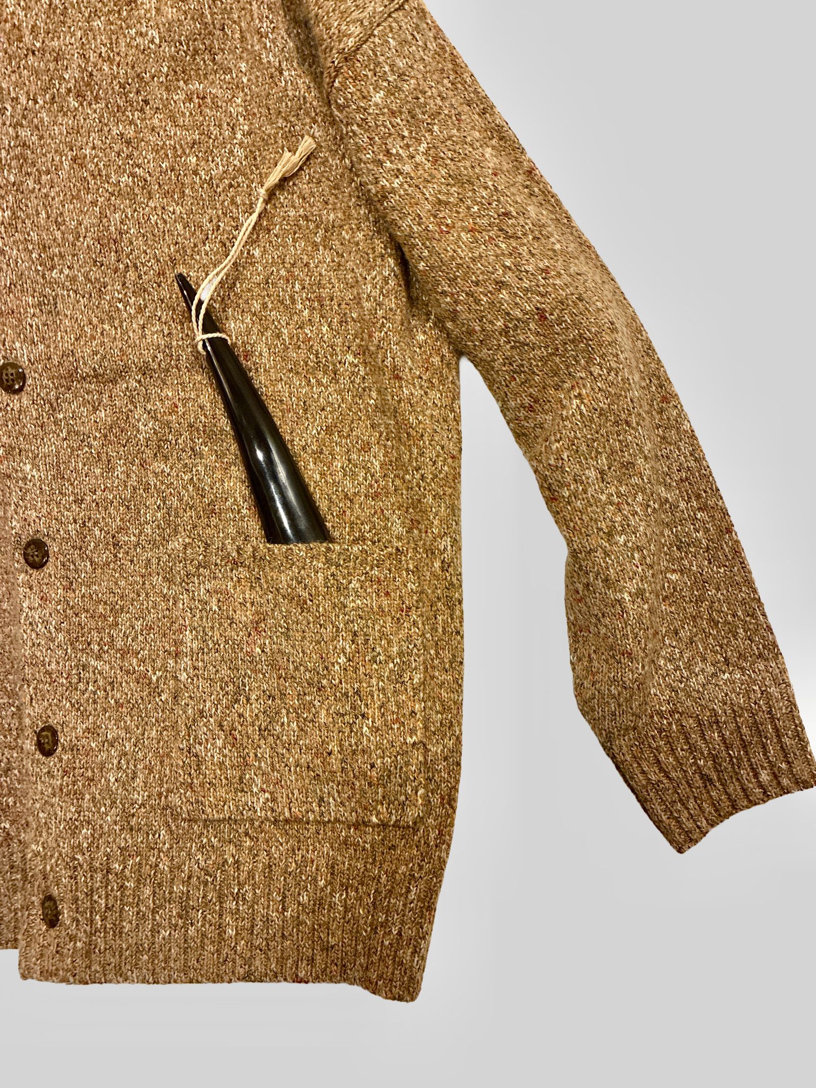 GRAIN CARDIGAN / ミックスニットカーディガン / ブラウン / ナスングワム