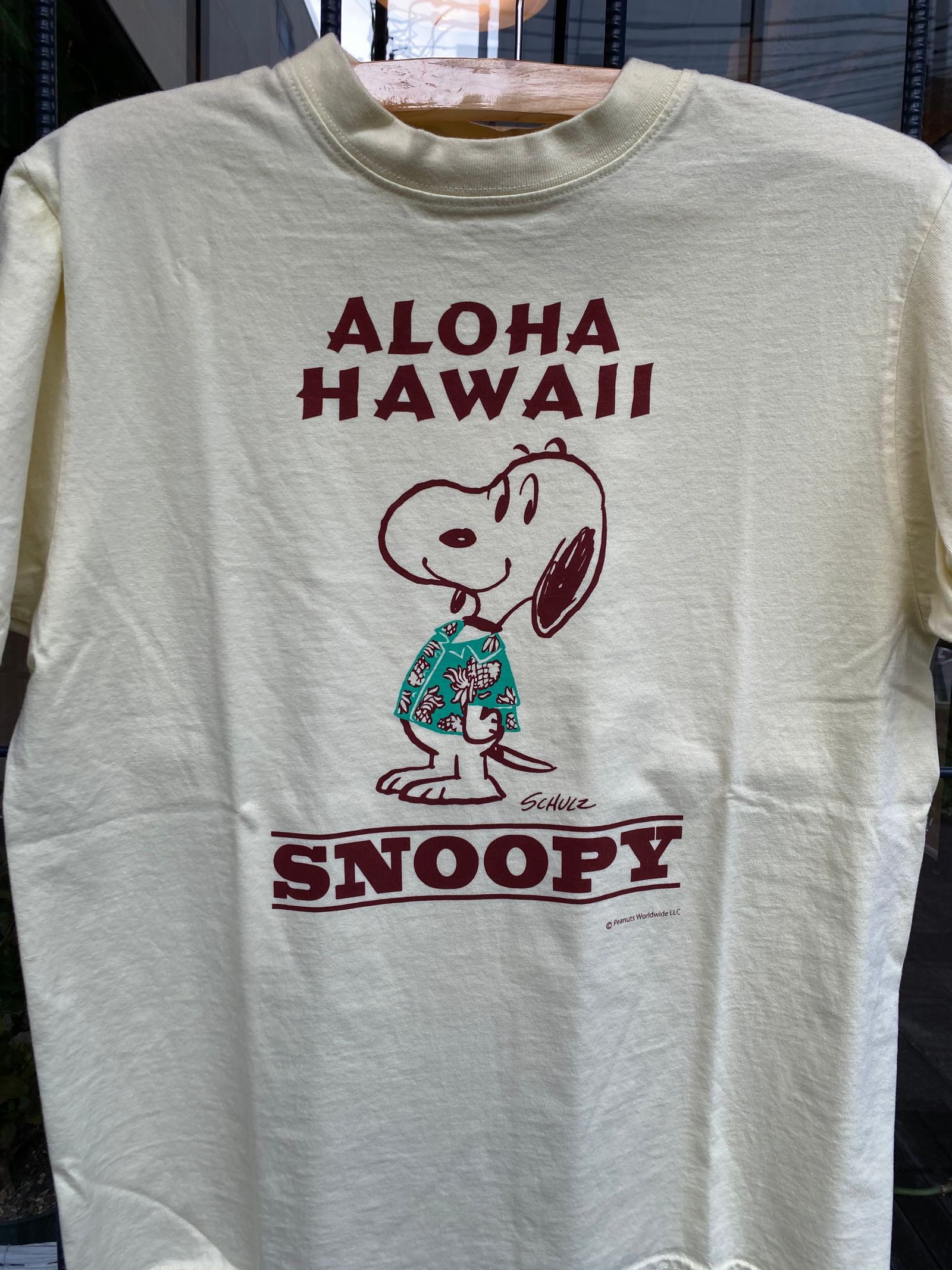 SUN SURF × PEANUTS S/S T-SHIRT / スヌーピーTシャツ ”ALOHA HAWAII” / SS78753 / イエロー(155)