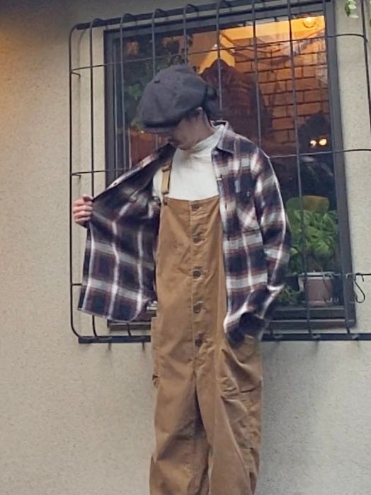 TWILL CHECK L/S WORK SHIRT / ヘビーネルワークシャツ / ネルシャツ / オンブレチェックシャツ / SC28743 / ブラウン