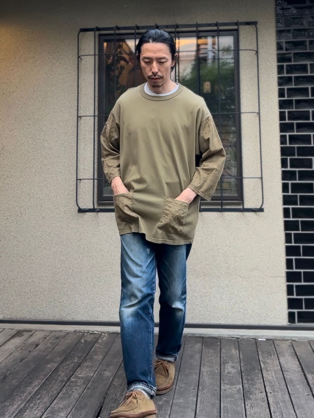 NEEDLE CUTSEW / ニードルカットソー / オリーブ