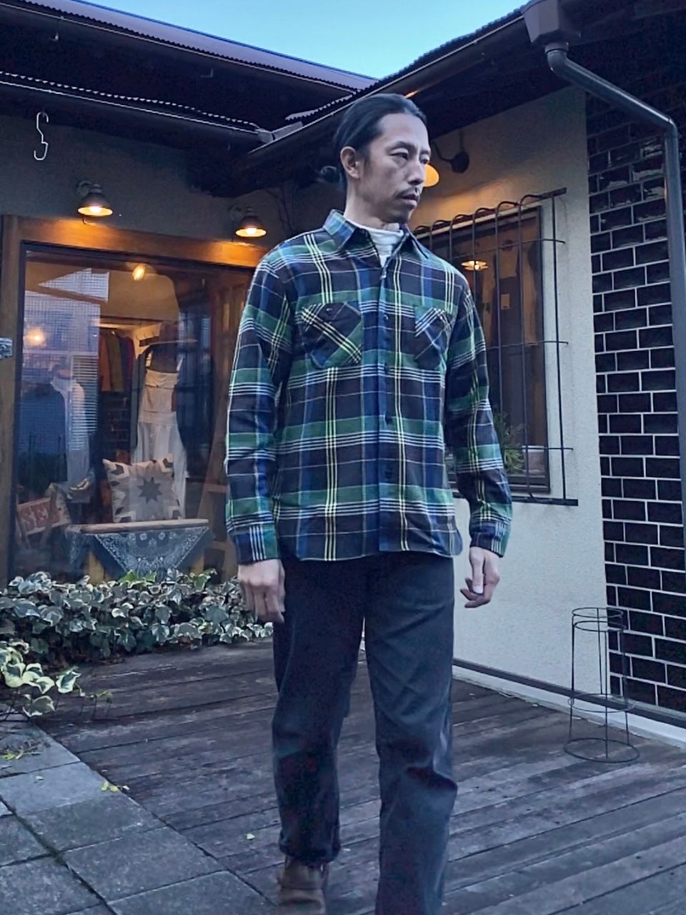 SUGAR CANE - SC28955 / TWILL CHECK WORK SHIRT 