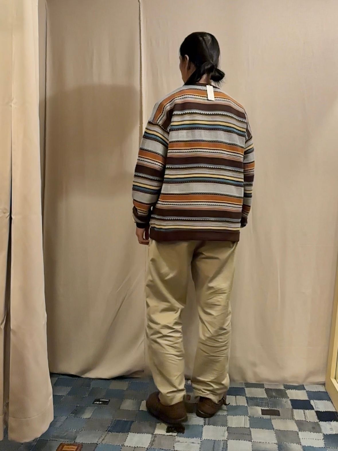 90's BORDER KNIT / グレー( ブラウン系 )