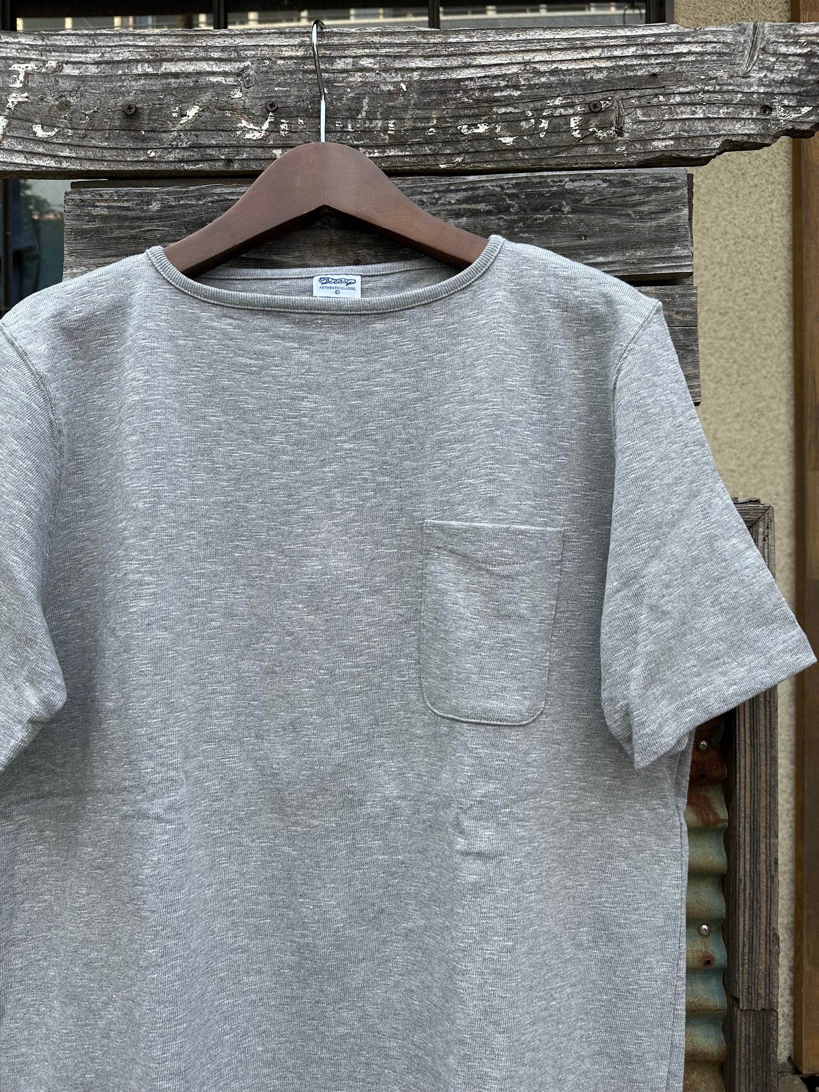 te001SSPK / HDCS ポケットTシャツ / 半袖バスクシャツ / ミックスグレー
