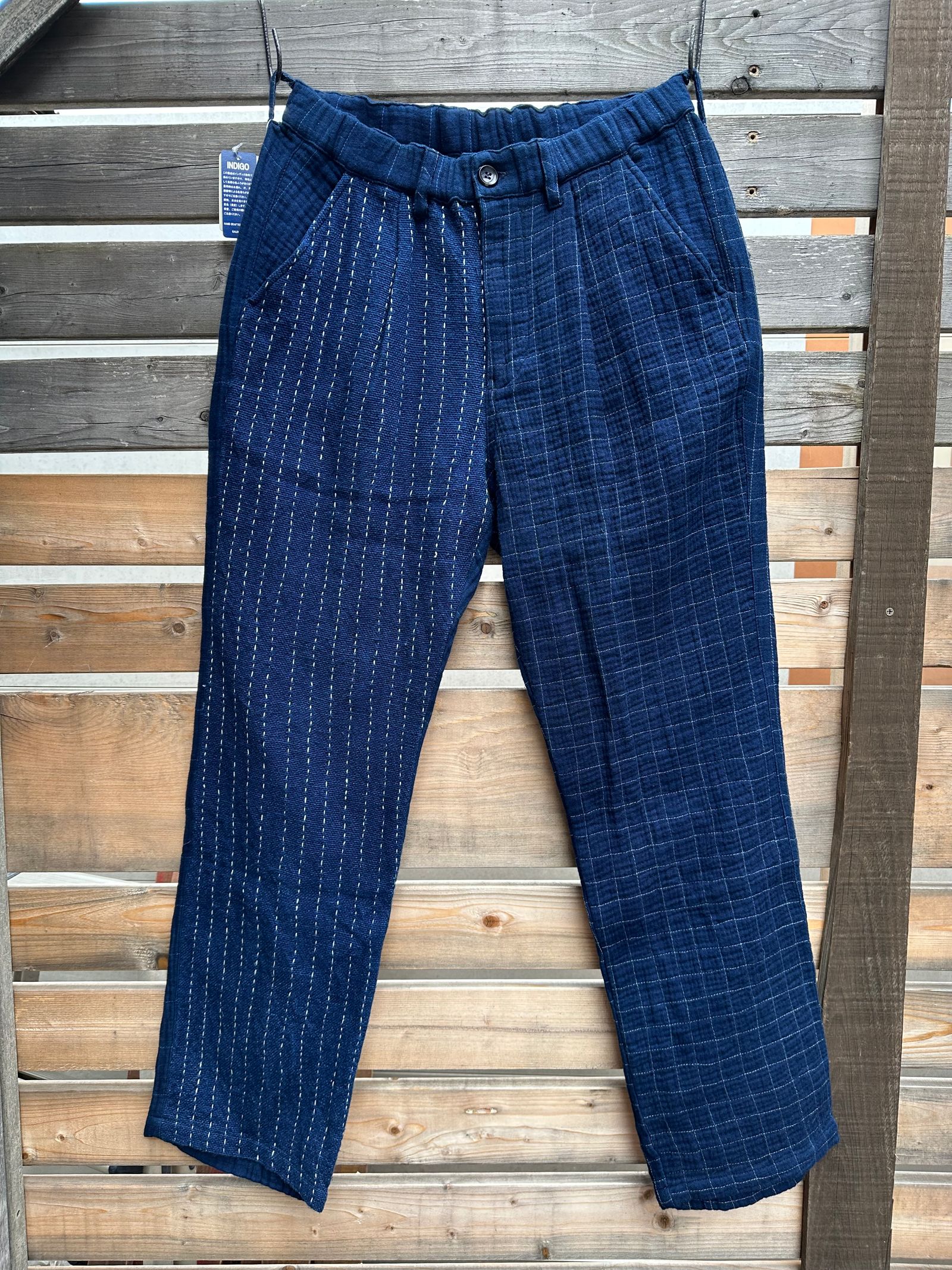 【LUCKY “福”SALE】INDIGO Wガーゼステッチワーク 3ピースセット(ジャケット×ベスト×パンツ)Mサイズ