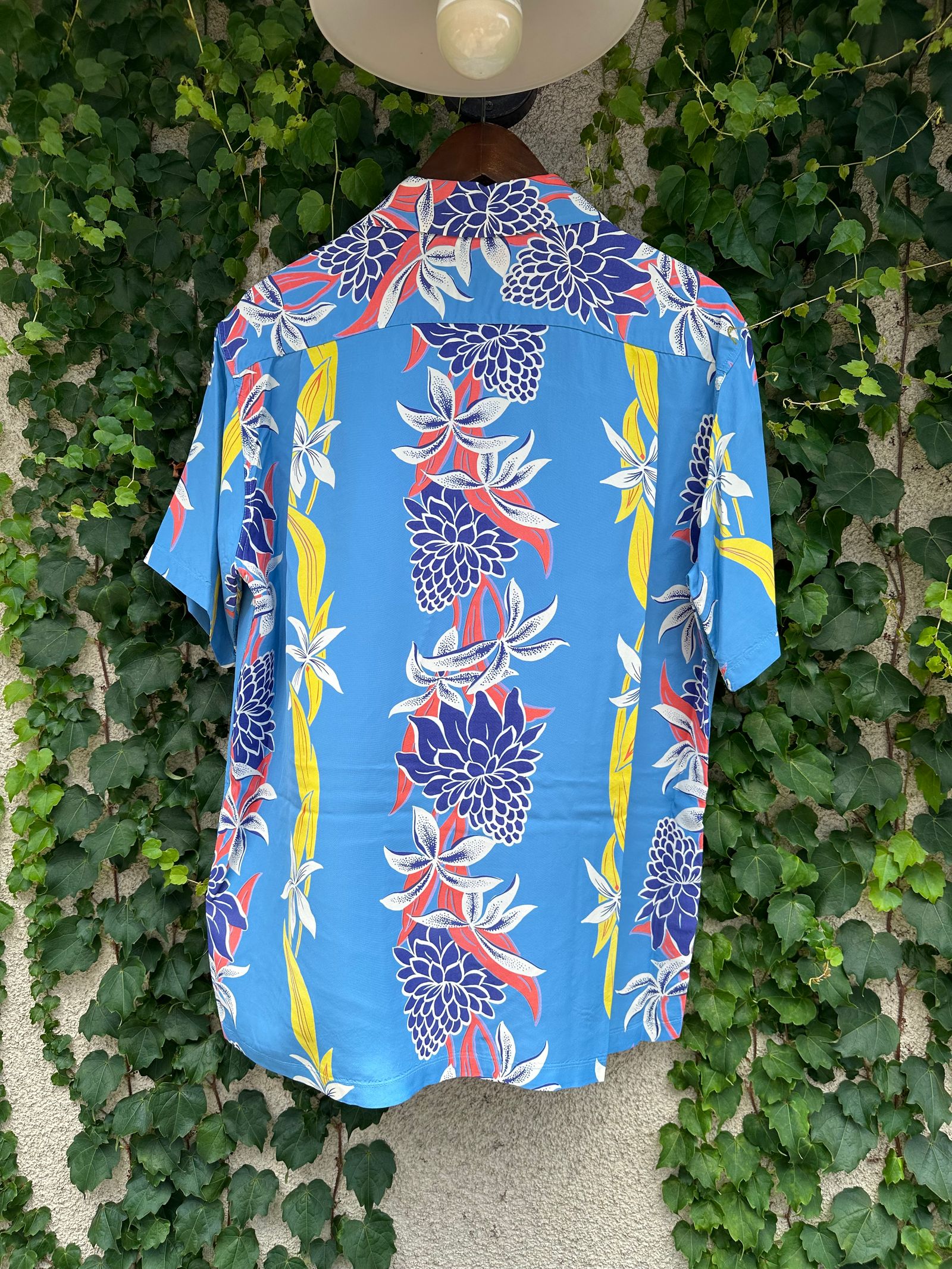 ALOHA SHIRTS “BLOOMS OF TORCH FLOWER”/半袖レーヨンシャツ / アロハシャツ / ハワイアン / トーチジンジャー / SS39024 / ブルー (125)