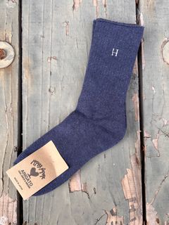 Hエンブロイダリー パイルソックス / H刺繍 / 靴下 / NAVY / ネイビー