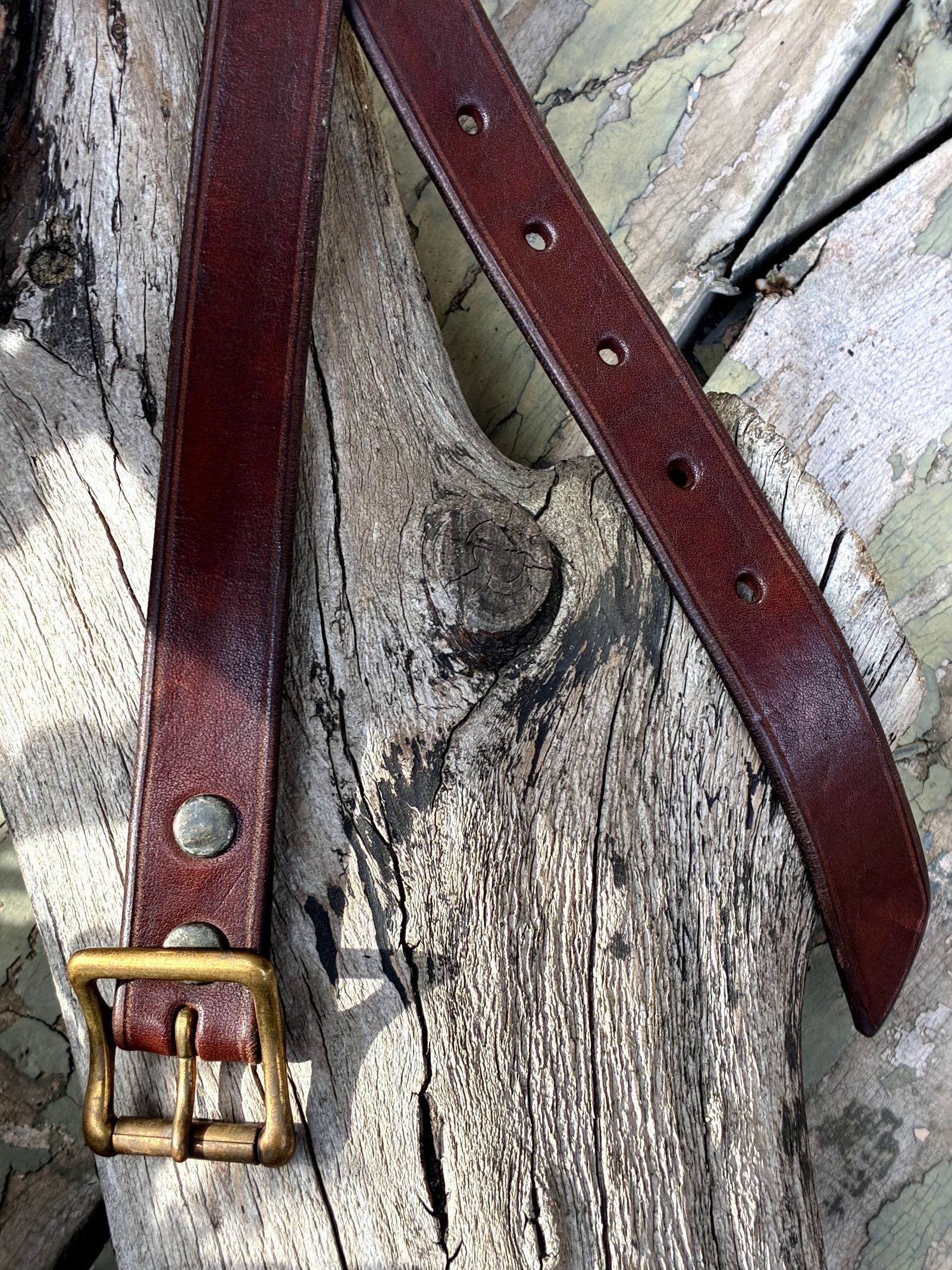 レザーギャリソンベルト ナロー / キャメル / ヴァスコ