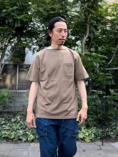 te500 / SUMMER KNIT PK T-SHIRTS / サマーニット / ポケットTシャツ / LT MOCA