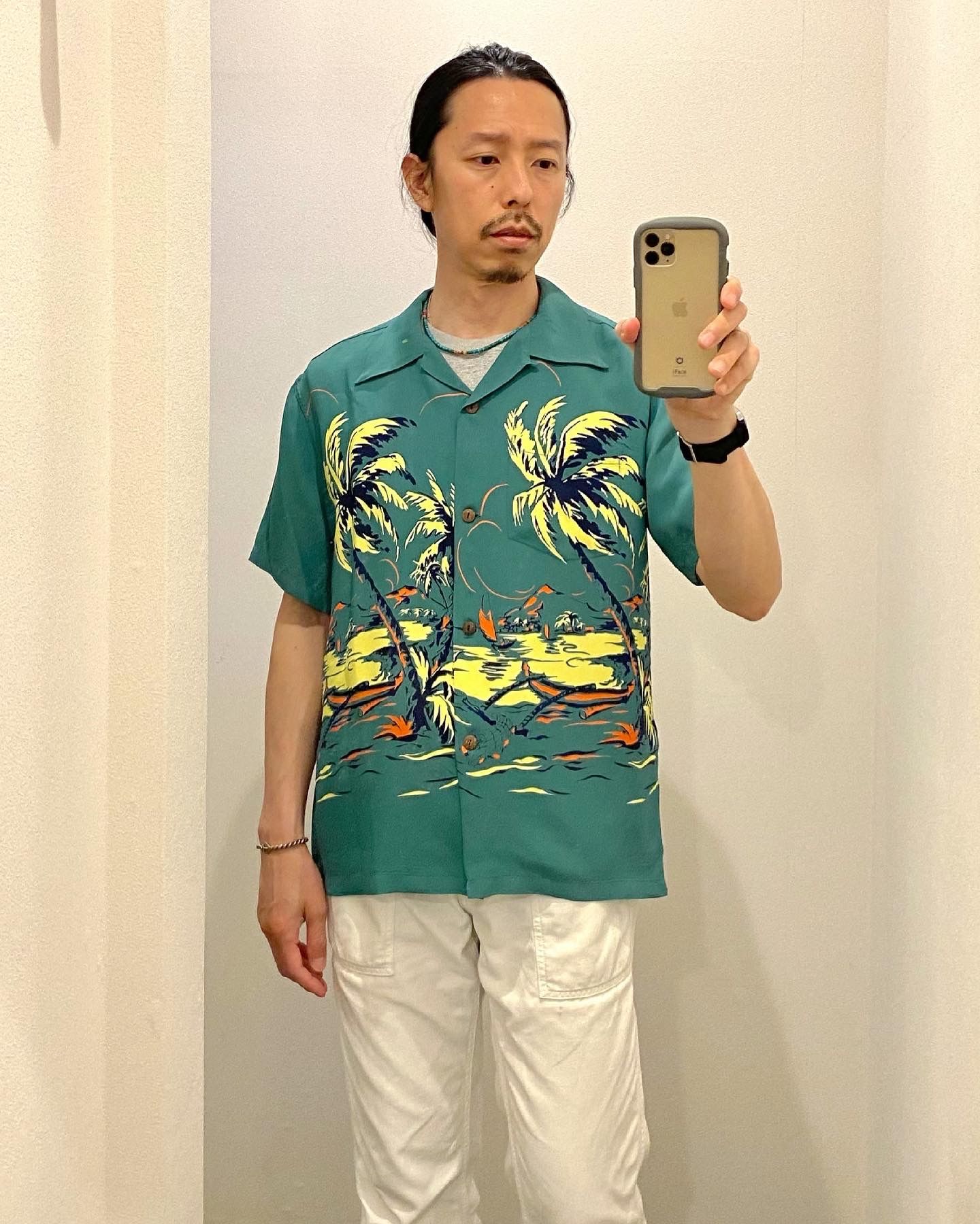 サンサーフ / SUN SURF / アロハシャツ / ISLAND PALM BREEZE / グリーン(145) / SS38574