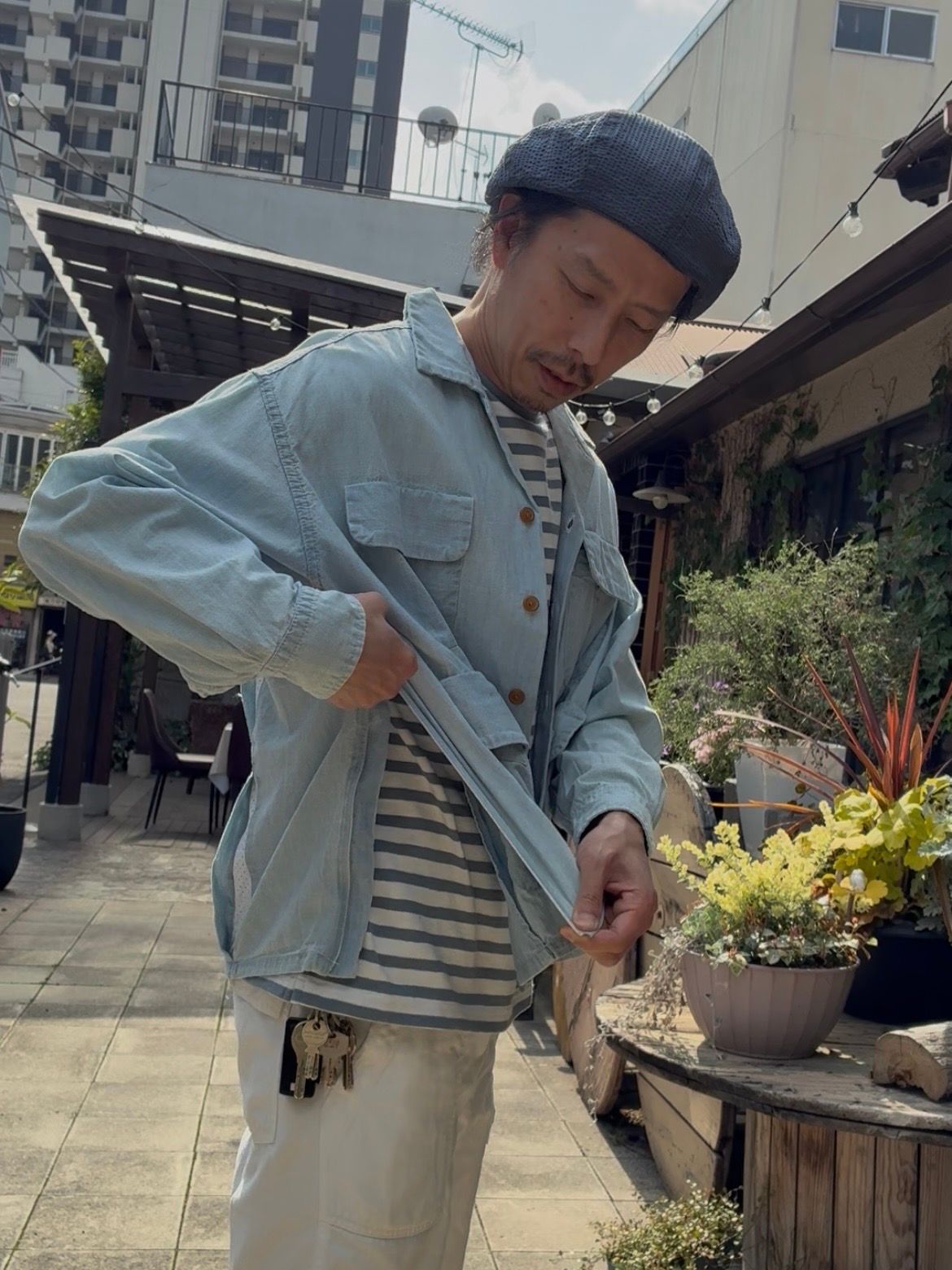 IMPRESTORE / "PORTMAN " LS / オープンカラーシャツ / シャンブレー