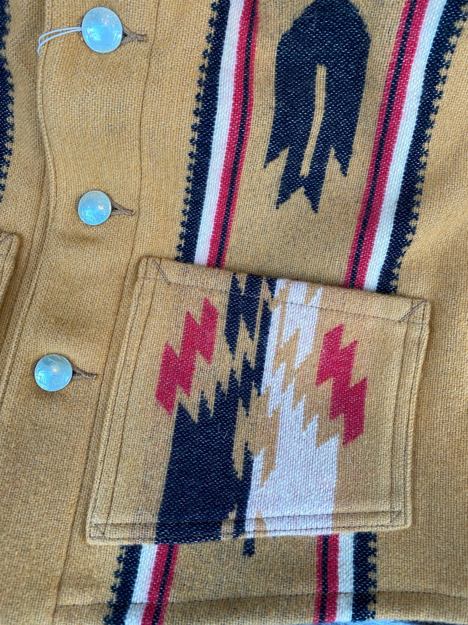 NATIVE AMERICAN WOOL BLANKET VEST / ブランケット / チマヨベスト / ネイティブ柄 / ベージュ / SC14993