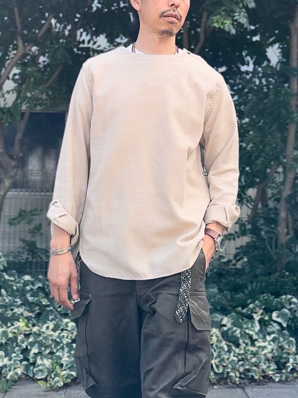F3483 / C/W SLEEPING SHIRT / コットンウールスリーピングシャツ  / アイボリー