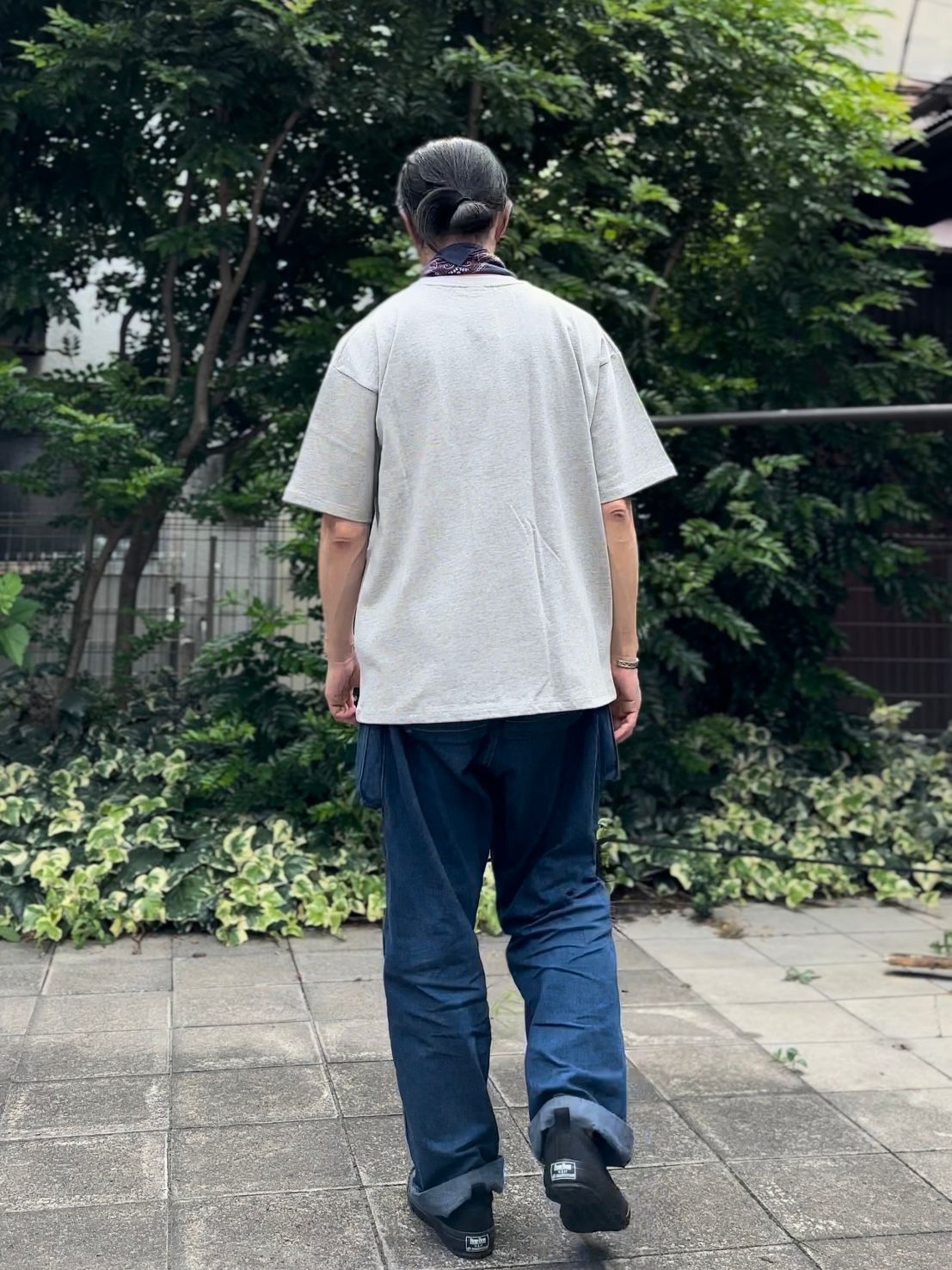 RUSSELL × BLUEBLUE / カレッジB Tシャツ2 / ヘザーグレー