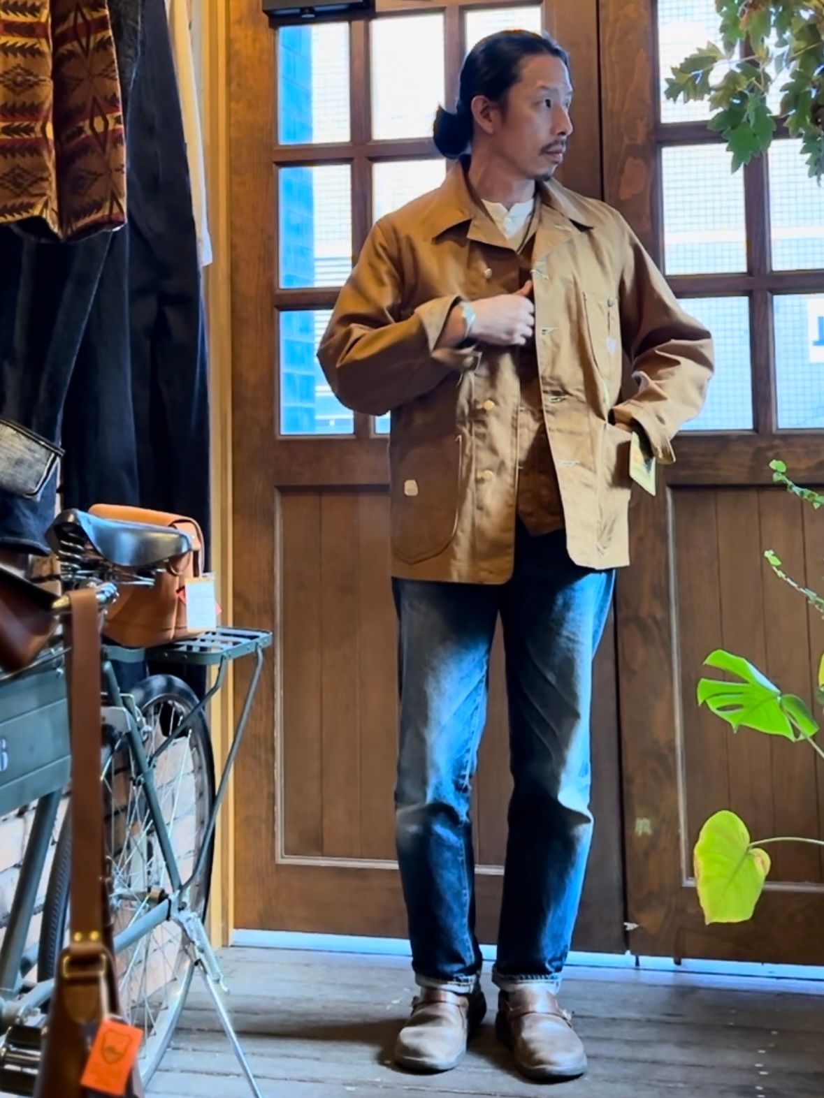 SUGAR CANE - SC14374 / 13oz. BROWN DUCK WORK COAT | NARO