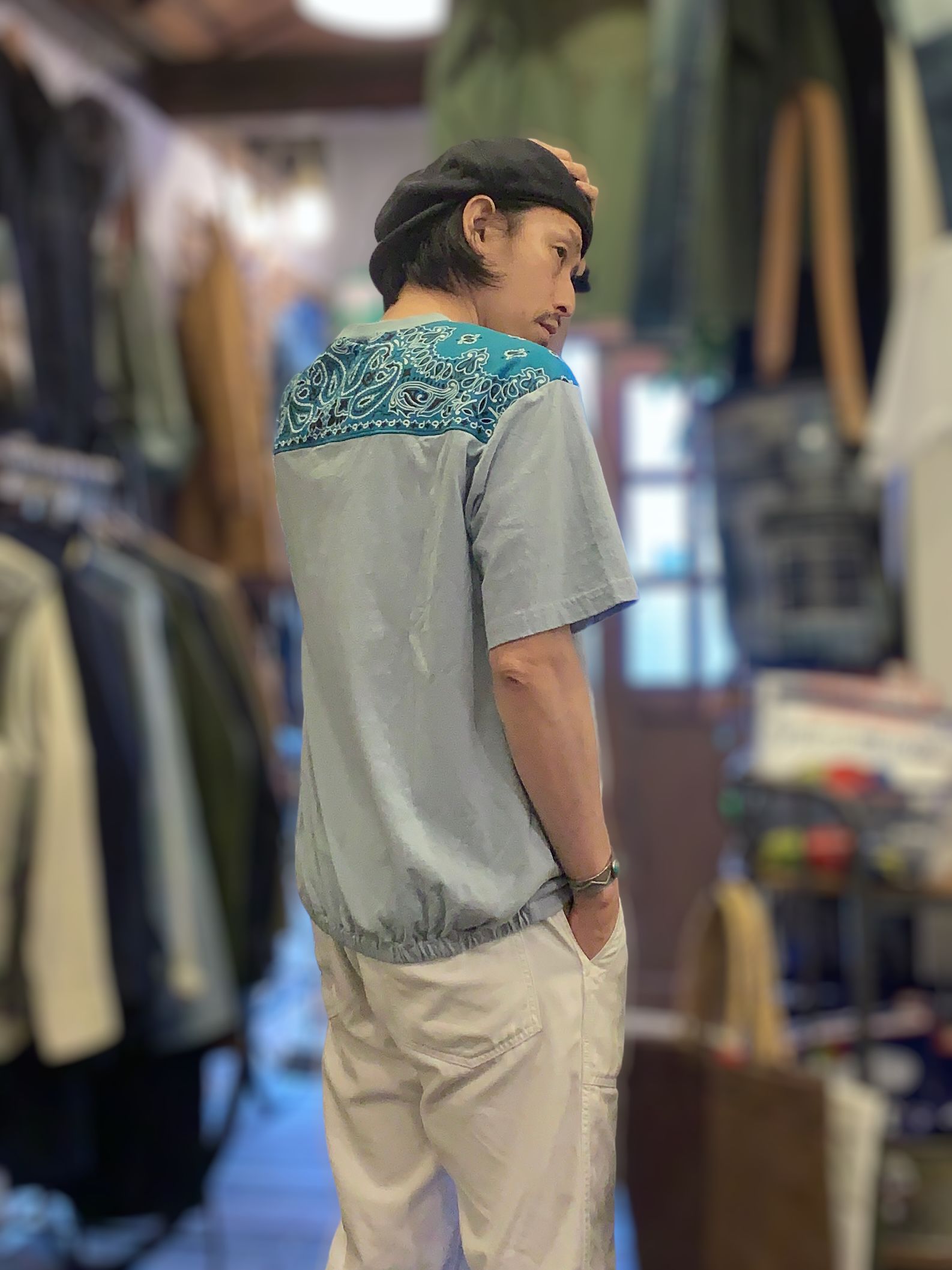BANDANA TEE / バンダナTシャツ / サックス